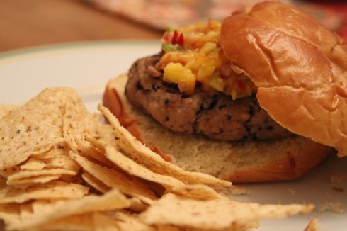 Blueberry Burger with Nectarine Salsa