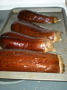 Roasting some eggplant